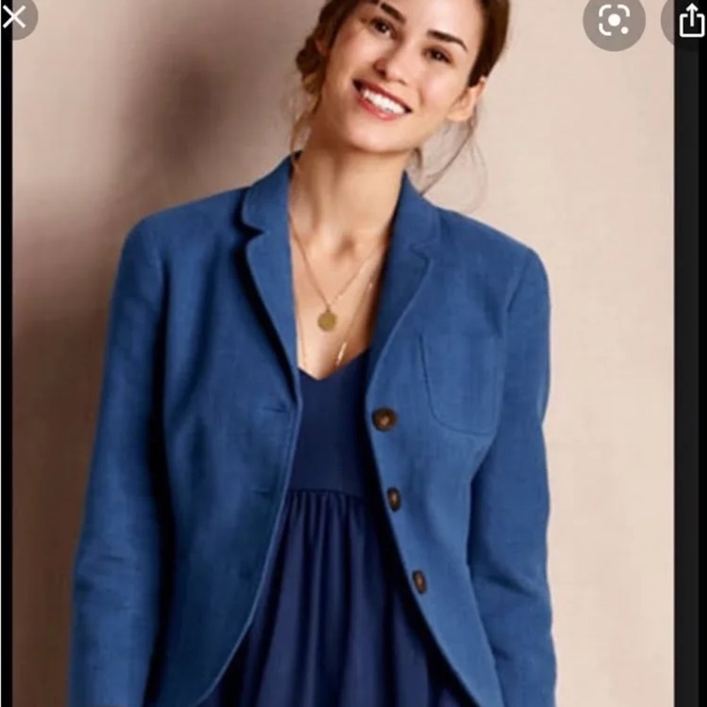 Rare Lands End Canvas blue blazer size 6